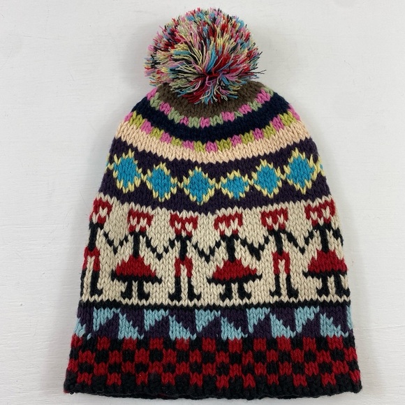 Forever‎ 21 Multicolor Knit Beanie with Pom-Pom O/S - Picture 3 of 7